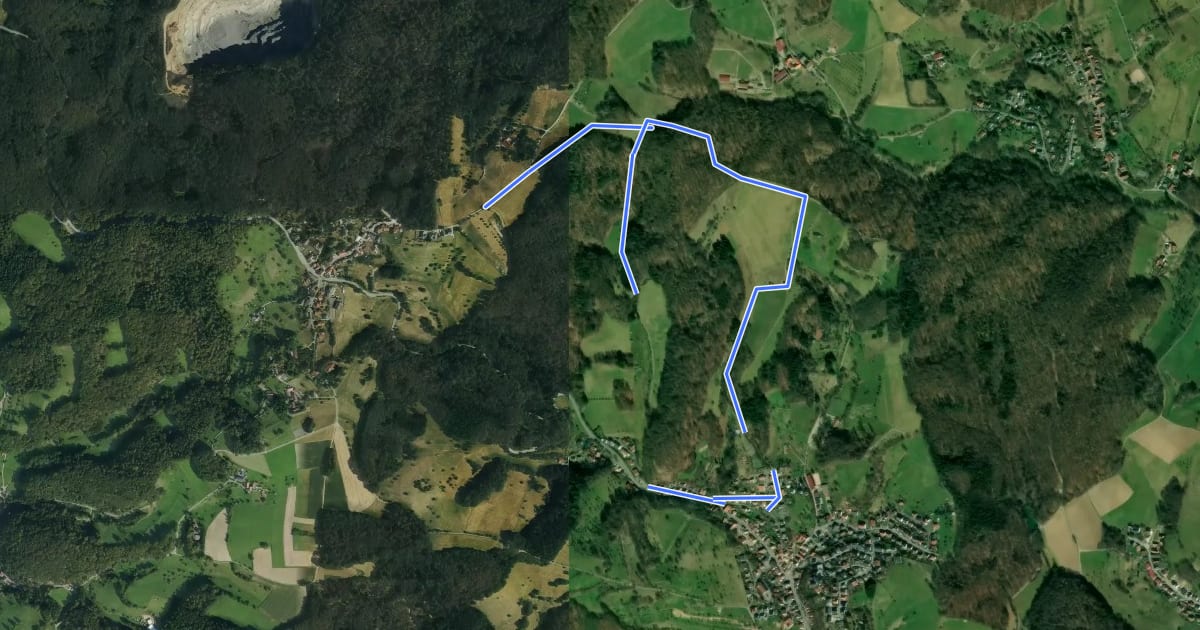 Маршрут Rundwanderweg Mörlenbach Frauenhecke 3: Unerts-Weg на спутниковом снимке