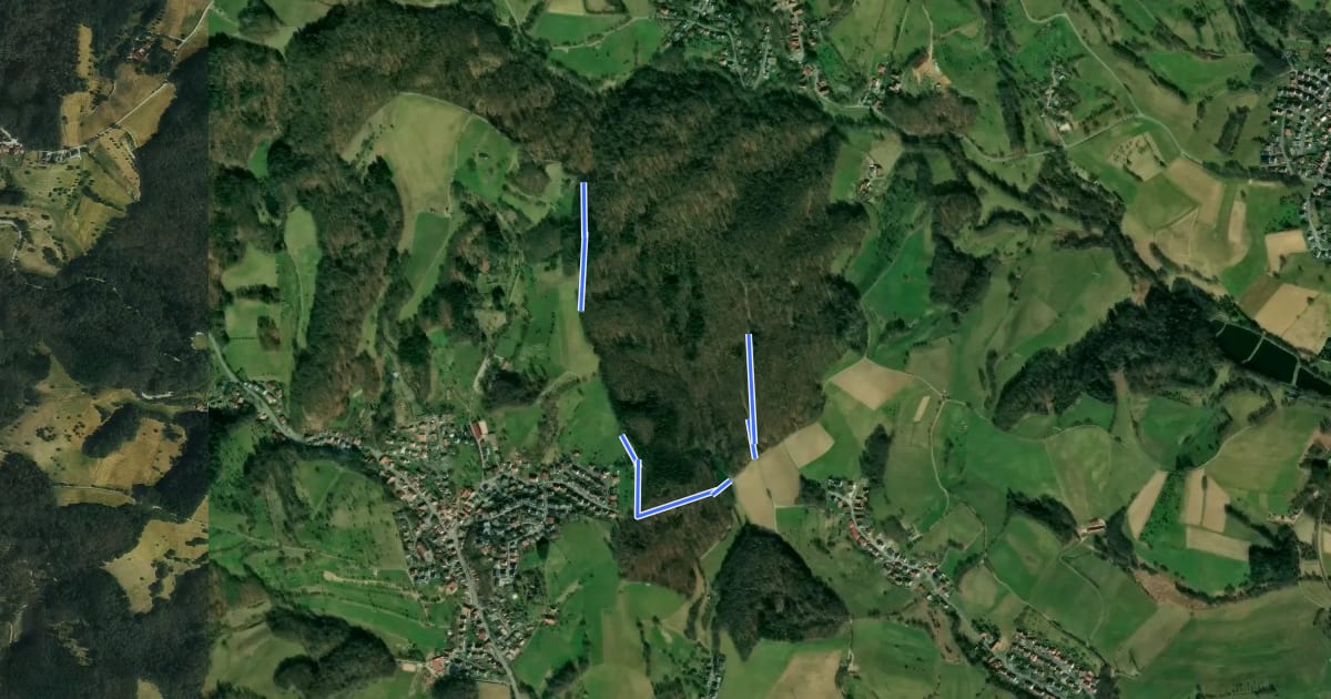 Маршрут Rundwanderweg Mörlenbach Waldsee 3: Leimertsberg-Frechtweg на спутниковом снимке