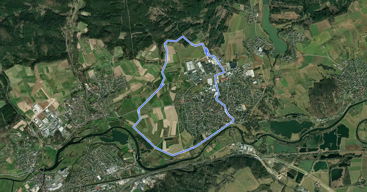 Маршрут Rundwanderweg Main-Auen на спутниковом снимке