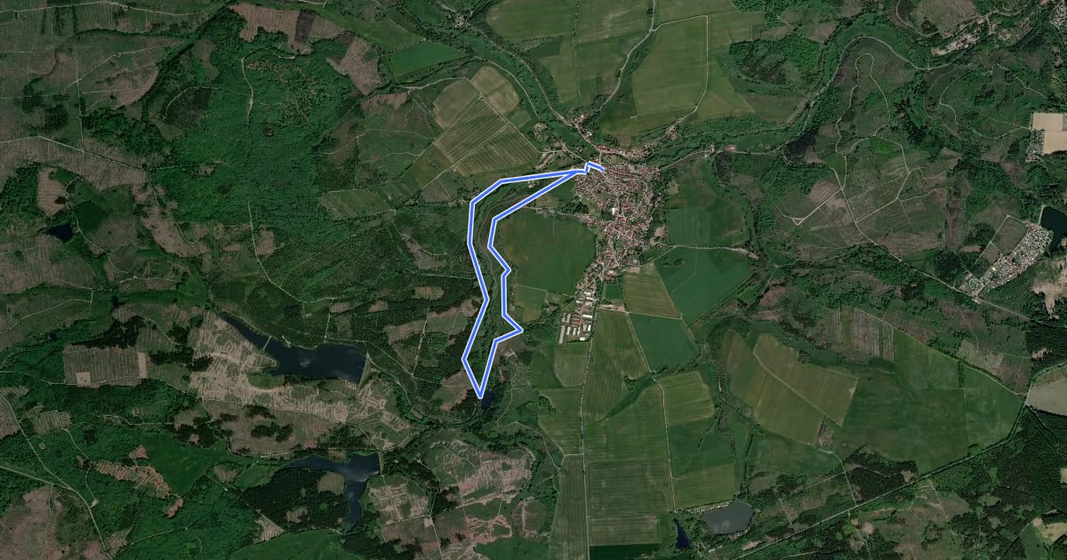 Маршрут Rundwanderweg Maliniusteich на спутниковом снимке