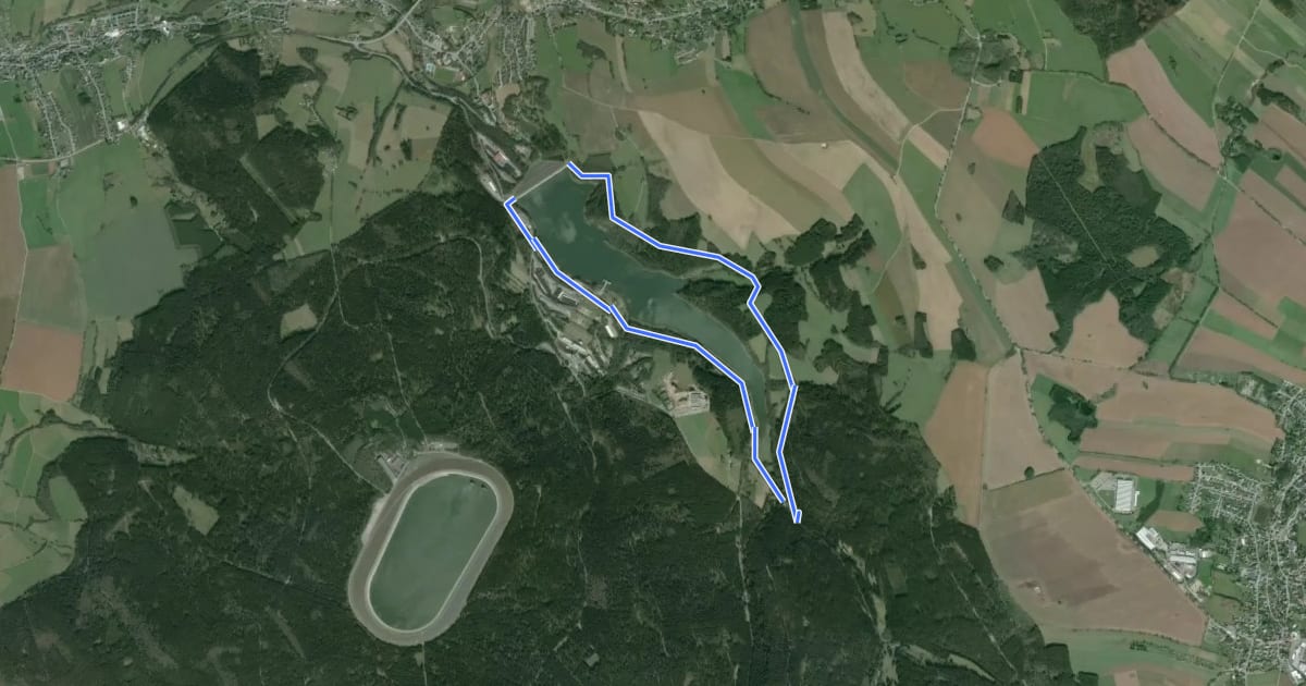 Маршрут Rundwanderweg Markersbach Unterbecken на спутниковом снимке