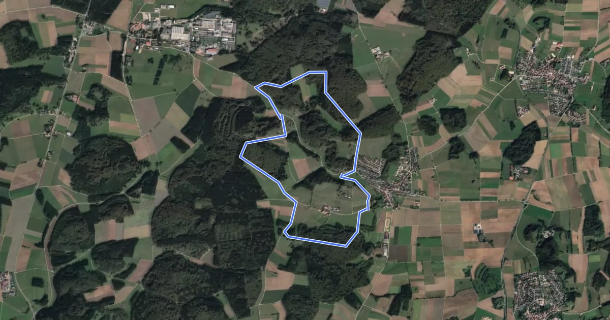 Маршрут Rundwanderweg Meidelstetten на спутниковом снимке