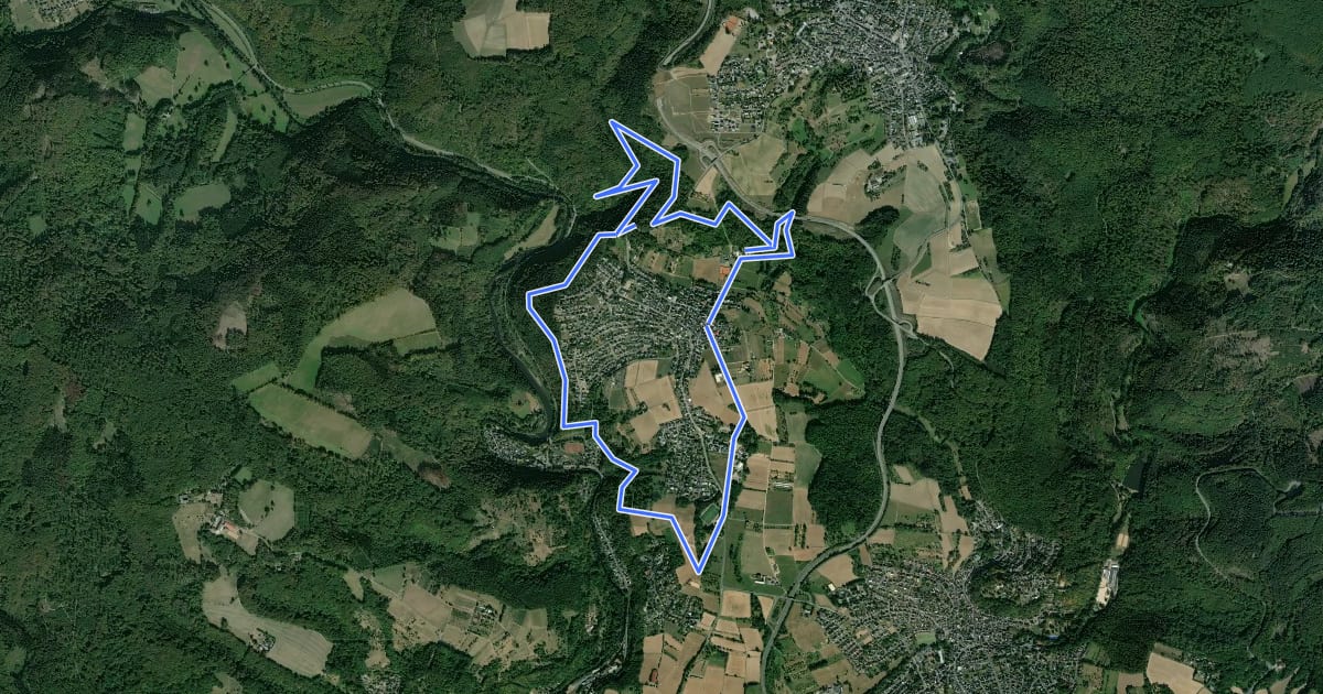 Маршрут Rundwanderweg Melsbach 1 на спутниковом снимке