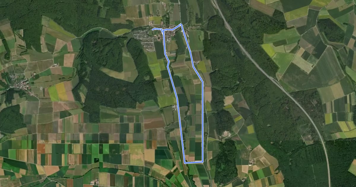 Маршрут Rundwanderweg "Mengerweg - Radweg" WE5 на спутниковом снимке