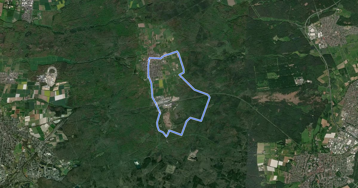 Маршрут Rundwanderweg Messel 1: Urpferdchen-Weg на спутниковом снимке