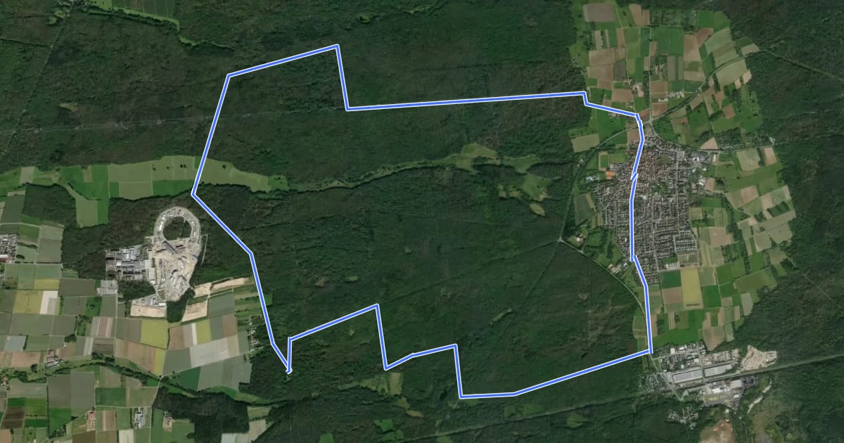 Маршрут Rundwanderweg Messel 4: Mörsbacher Grund-Runde на спутниковом снимке