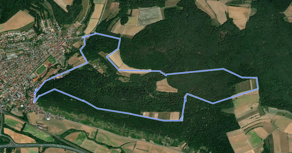 Маршрут Rundwanderweg Milan Ebelsbach на спутниковом снимке