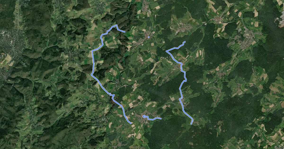 Маршрут Rundwanderweg Modautal 1 на спутниковом снимке