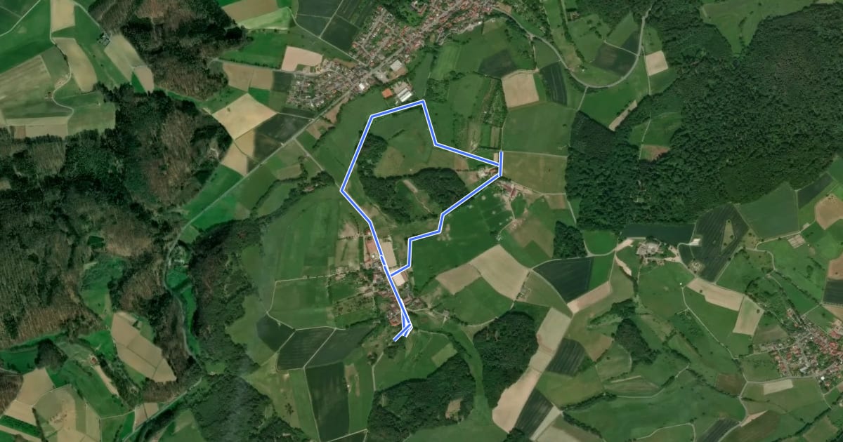 Маршрут Rundwanderweg Modautal Am Hirtenacker 2: Tannenkopf-Weg на спутниковом снимке