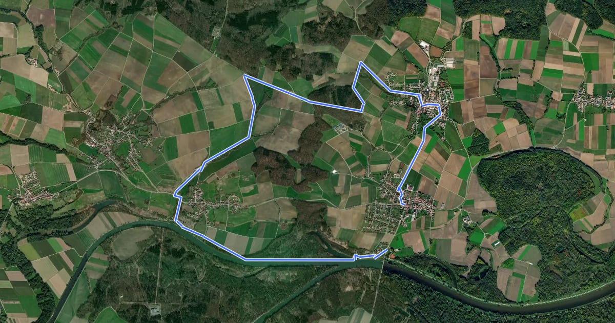 Маршрут Rundwanderweg Monheim 11 на спутниковом снимке