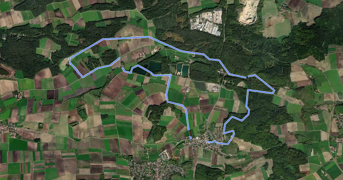 Маршрут Rundwanderweg Monheim 16 на спутниковом снимке
