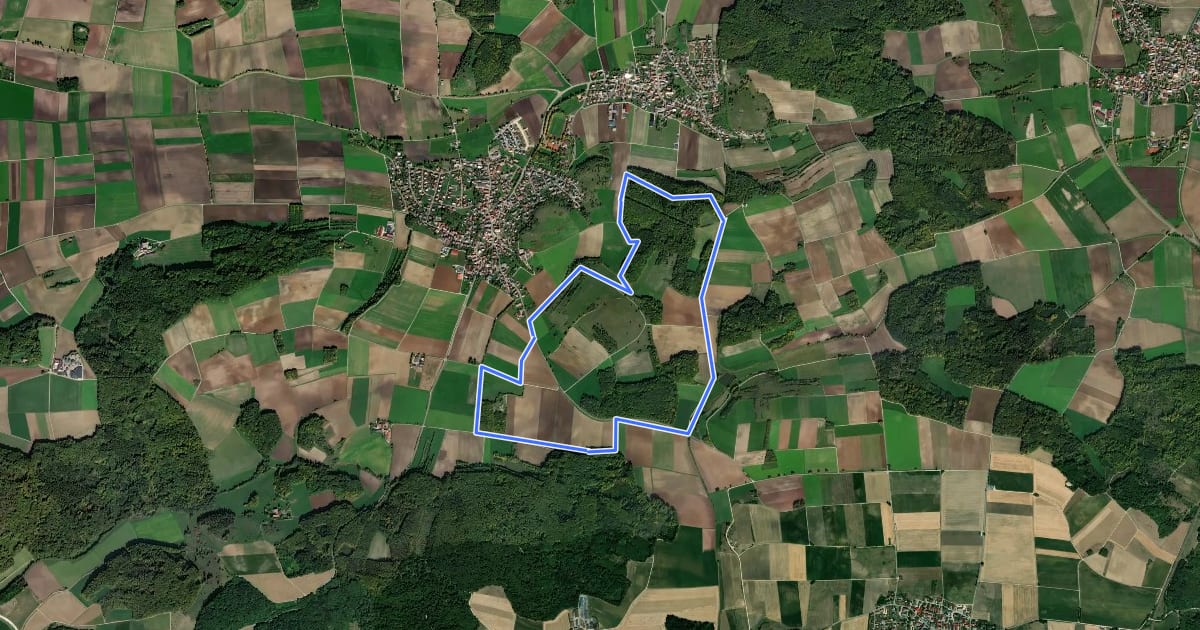 Маршрут Rundwanderweg Monheim 17 на спутниковом снимке