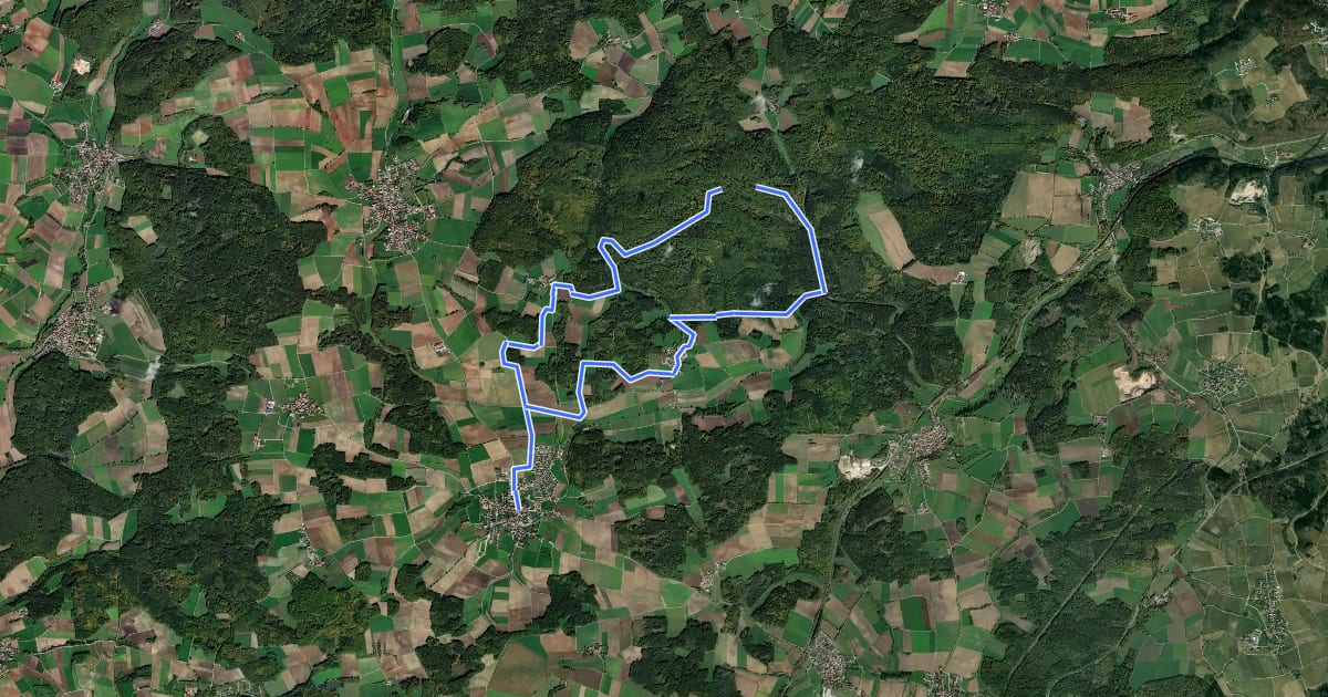 Маршрут Rundwanderweg Monheim 2 ? Bei Wolferstadt на спутниковом снимке