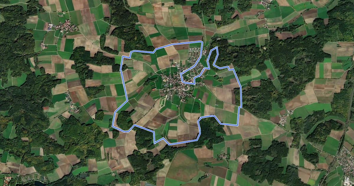Маршрут Rundwanderweg Monheim 3 на спутниковом снимке