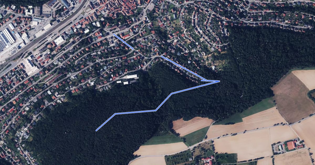 Маршрут Rundwanderweg Mosbach 2: Hornberg-Weg на спутниковом снимке