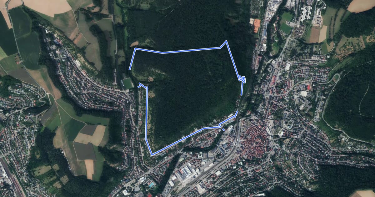 Маршрут Rundwanderweg Mosbach 4: Henschelberg-Weg на спутниковом снимке