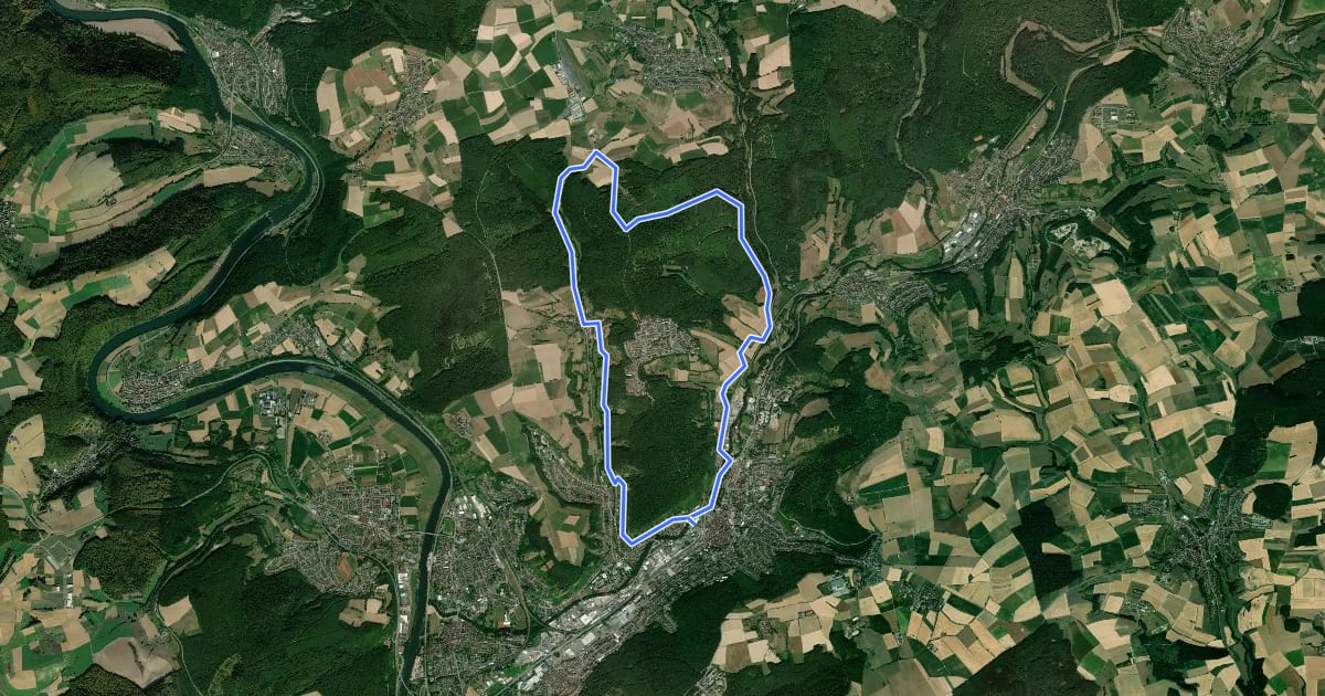Маршрут Rundwanderweg Mosbach 5: Hasbach-Weg на спутниковом снимке
