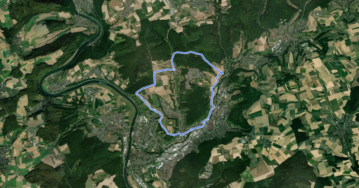 Маршрут Rundwanderweg Mosbach 6: Hamberg-Weg на спутниковом снимке