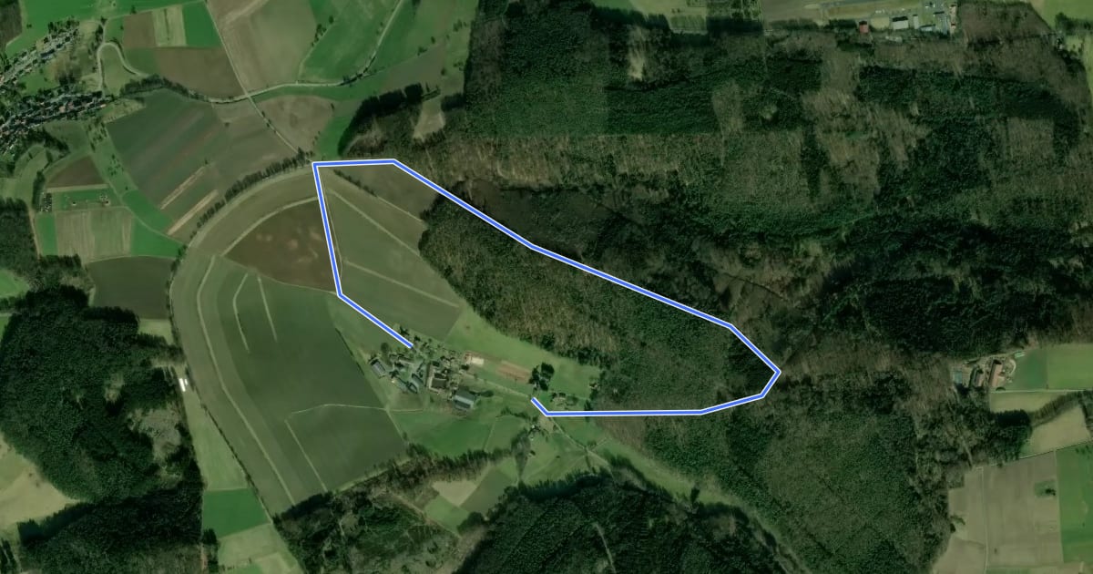 Маршрут Rundwanderweg Mossauer Höhe 5: Roßbacher-Weg на спутниковом снимке