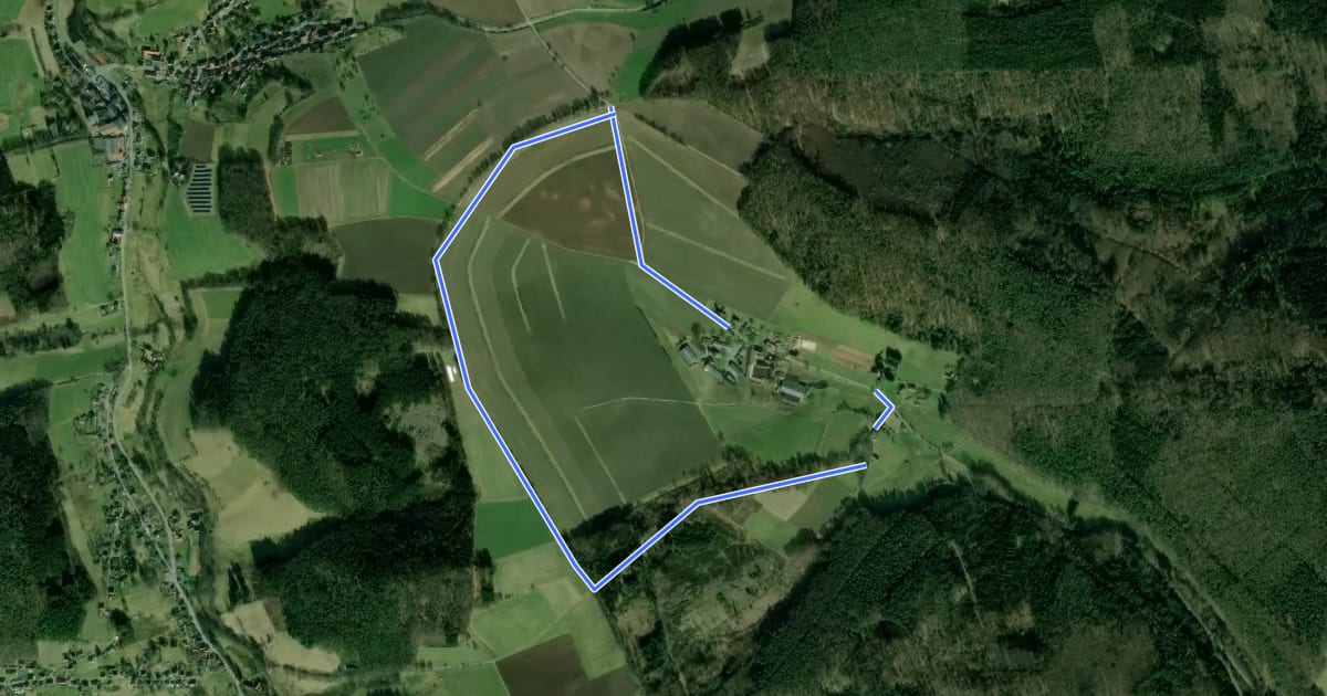 Маршрут Rundwanderweg Mossauer Höhe 6: Hohe Straße на спутниковом снимке