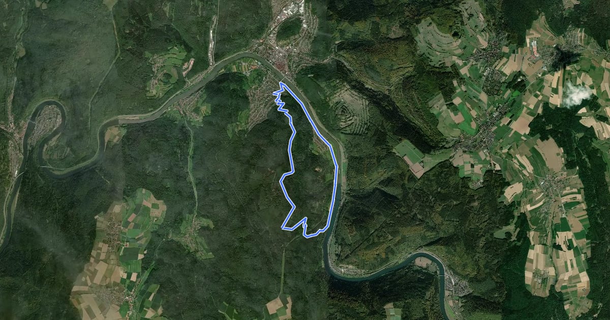 Маршрут Rundwanderweg Neckarbrücke 3: Stolzeneck-Weg на спутниковом снимке