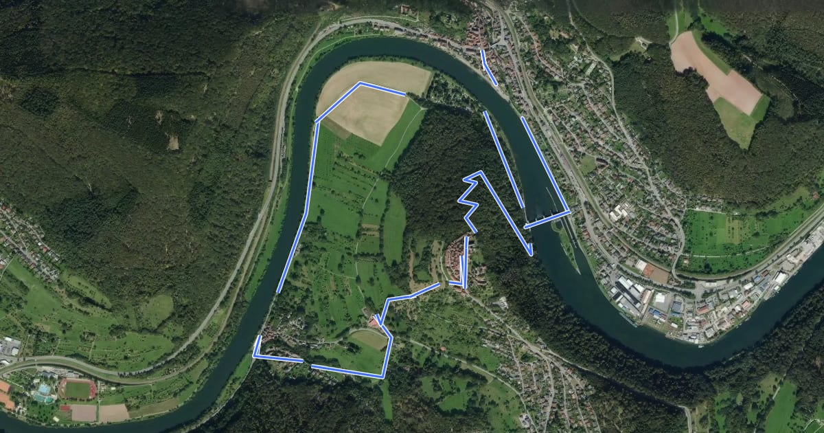 Маршрут Rundwanderweg Neckarsteinach 3: Dilsberg-Weg на спутниковом снимке