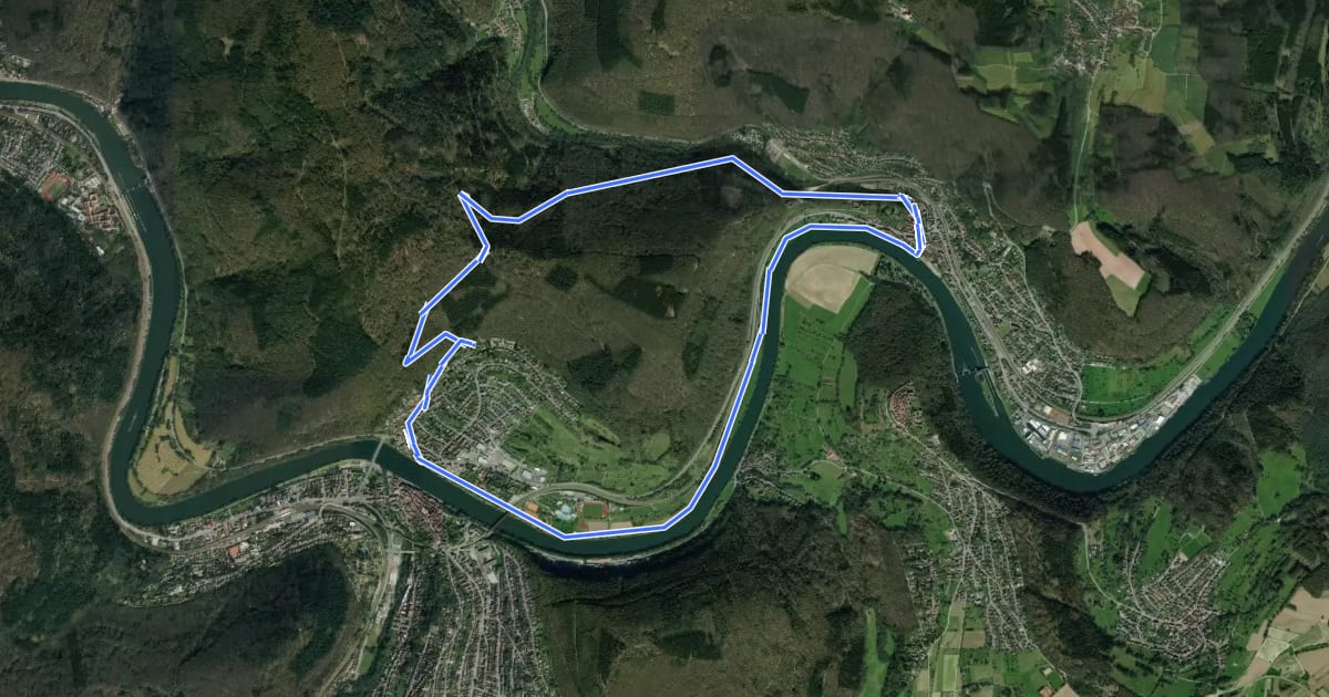 Маршрут Rundwanderweg Neckarsteinach 4: Ruhstein-Weg на спутниковом снимке