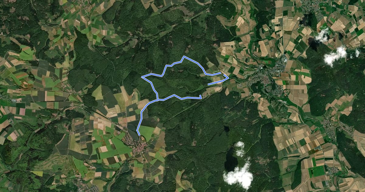 Маршрут Rundwanderweg Netze 2 на спутниковом снимке