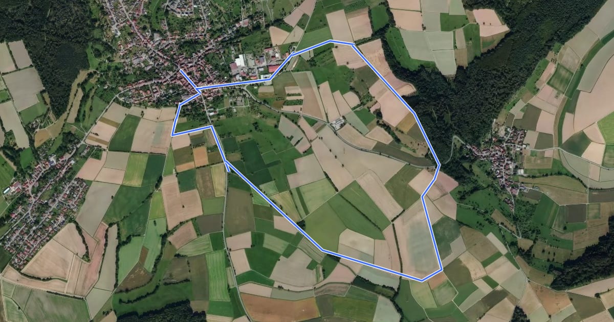 Маршрут Rundwanderweg Neunkirchen 1: Krähenrain-Weg на спутниковом снимке