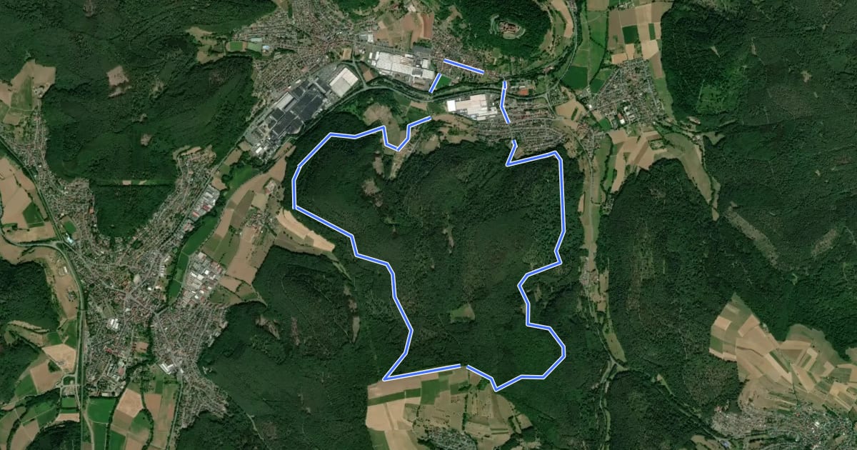 Маршрут Rundwanderweg Neustadt 2 : Dammberg-Weg на спутниковом снимке