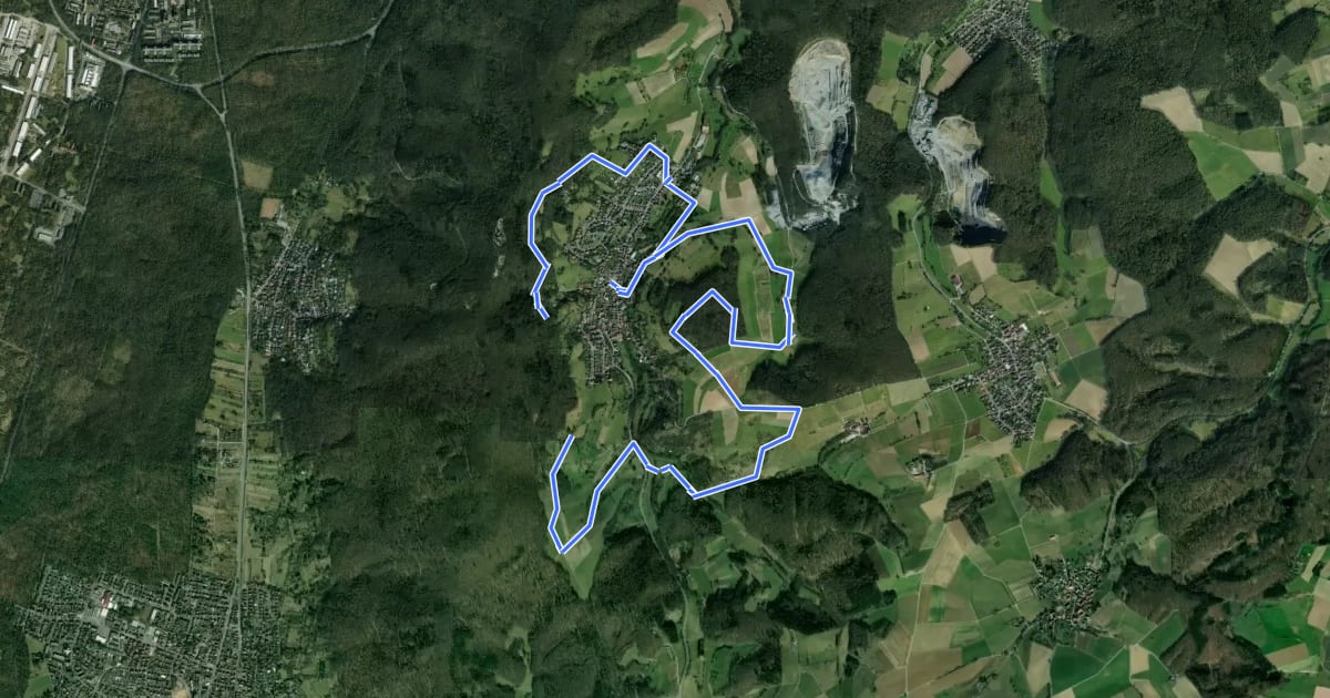 Маршрут Rundwanderweg Nieder-Beerbach 1 на спутниковом снимке