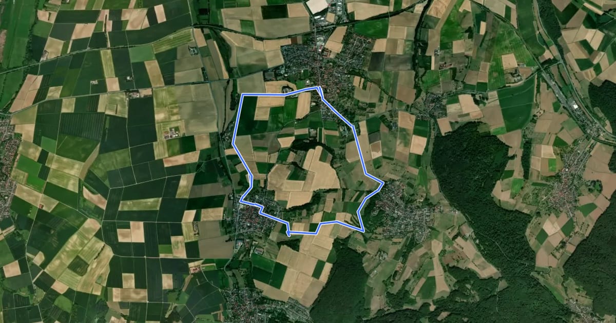 Маршрут Rundwanderweg Nieder-Klingen 1 : Otzberg-Weg на спутниковом снимке