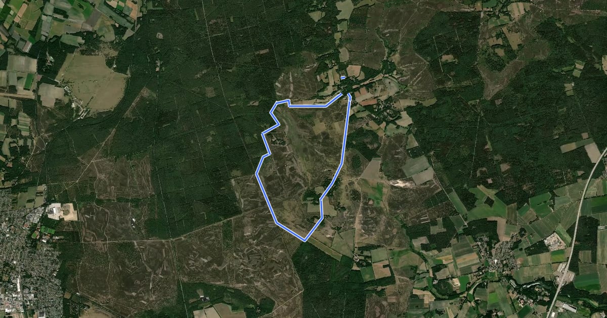 Маршрут Rundwanderweg Niederhaverbeck N1 на спутниковом снимке
