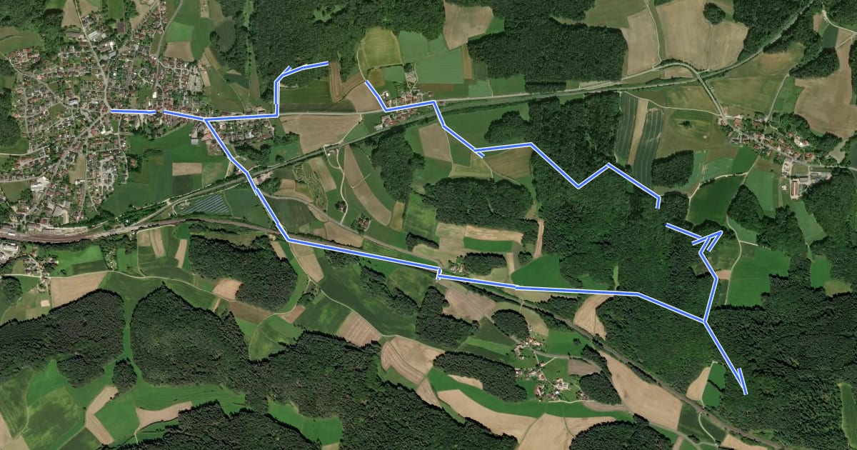 Маршрут Rundwanderweg No.3 Neukirchen на спутниковом снимке