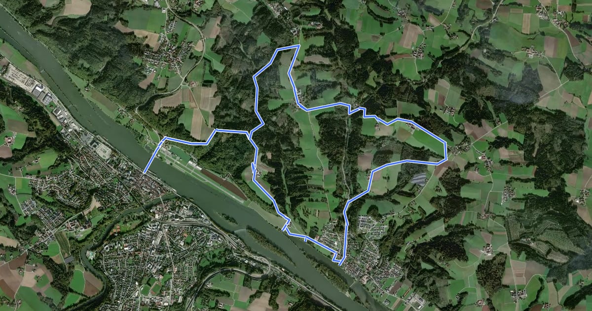 Маршрут Rundwanderweg Nr. 1 на спутниковом снимке
