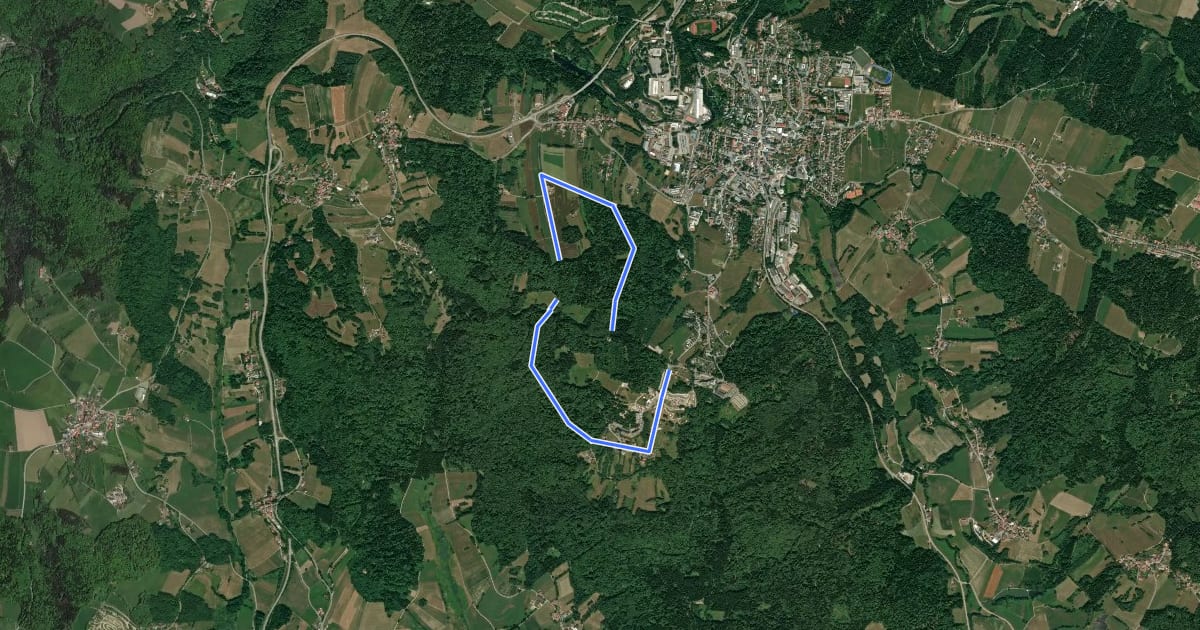 Маршрут Rundwanderweg Nr. 12: Geyersberg - Mertersberg - Baderstein на спутниковом снимке