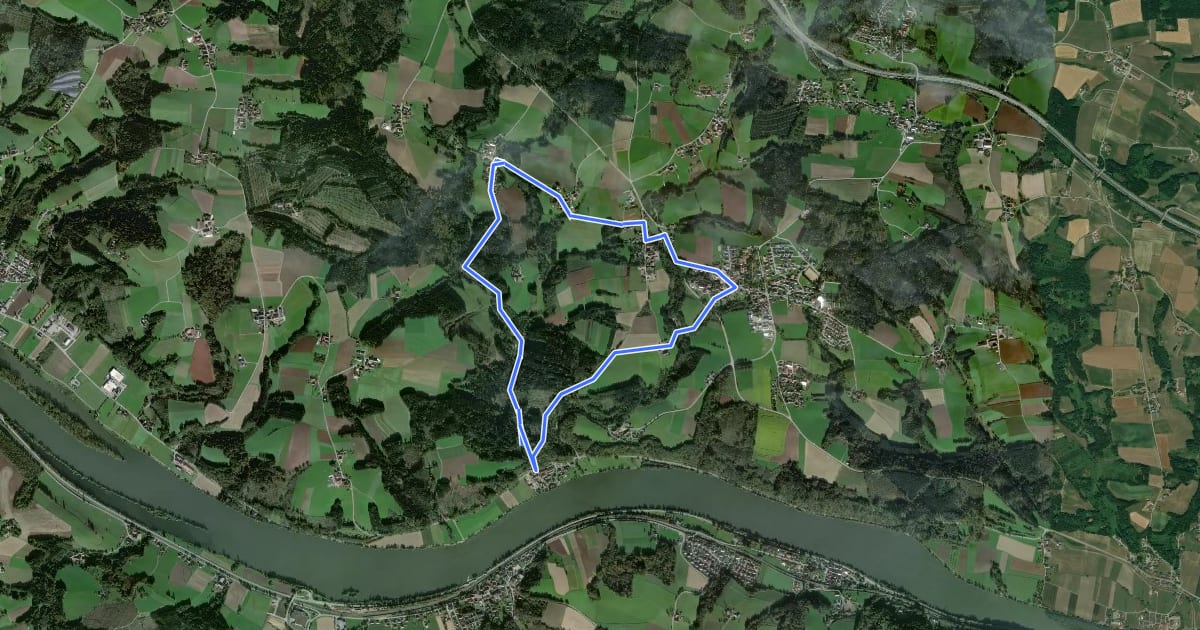 Маршрут Rundwanderweg Nr. 19 на спутниковом снимке