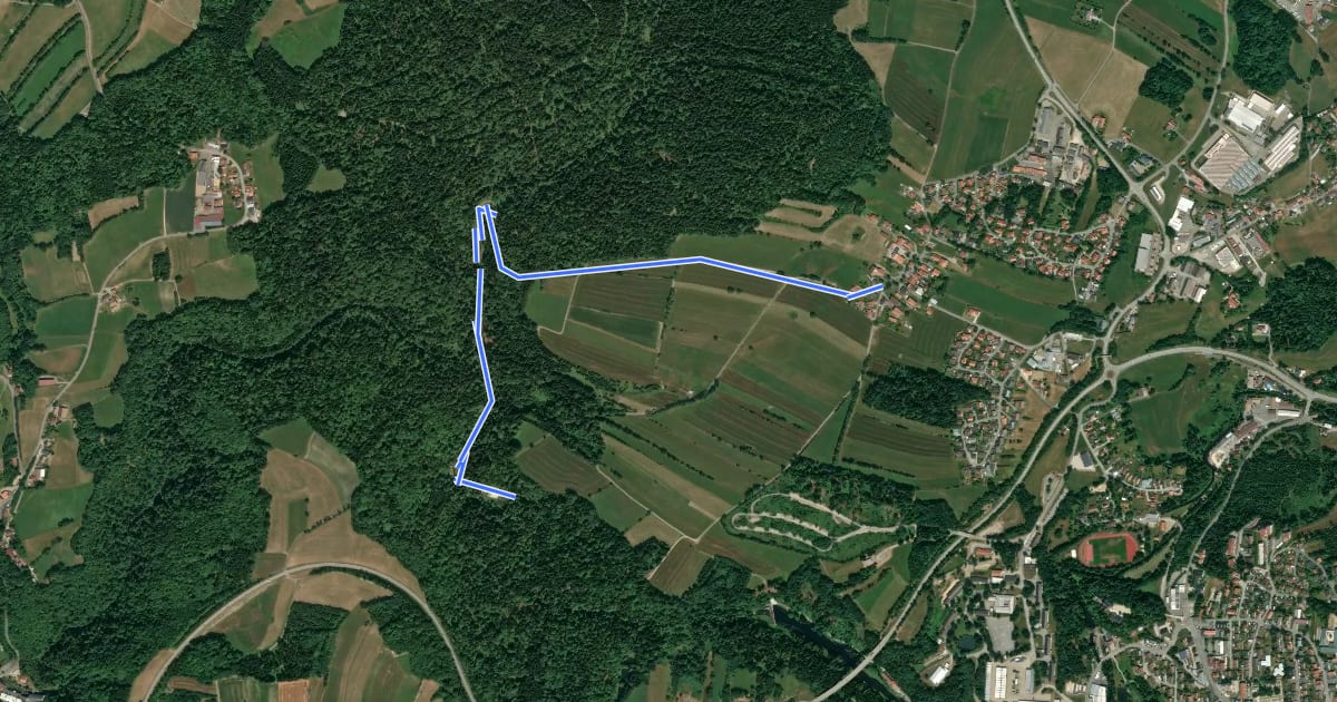 Маршрут Rundwanderweg Nr. 1a: Saußbach - Reschbach на спутниковом снимке