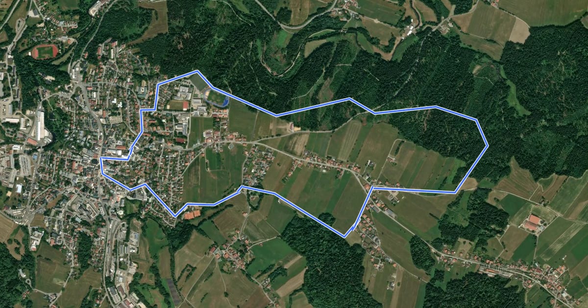 Маршрут Rundwanderweg Nr. 8: Perlesöd - Leitenholz на спутниковом снимке
