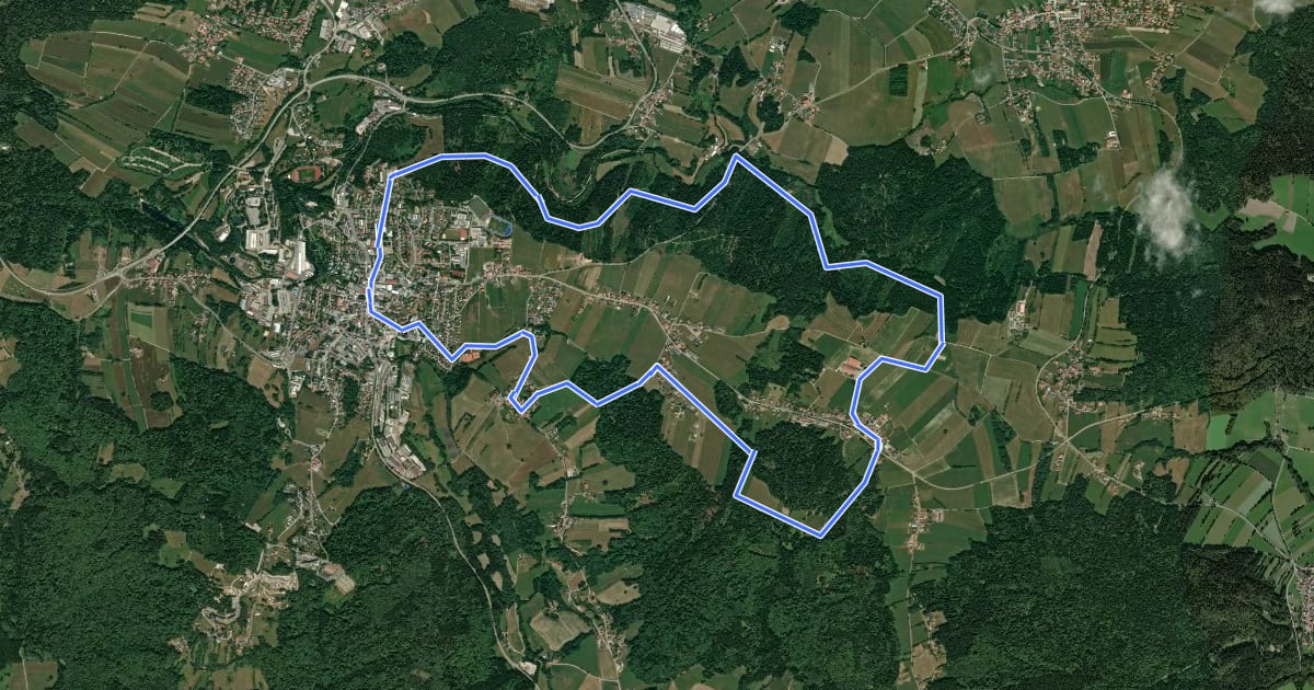 Маршрут Rundwanderweg Nr. 9: Freyunger Dörfertour - Ost на спутниковом снимке
