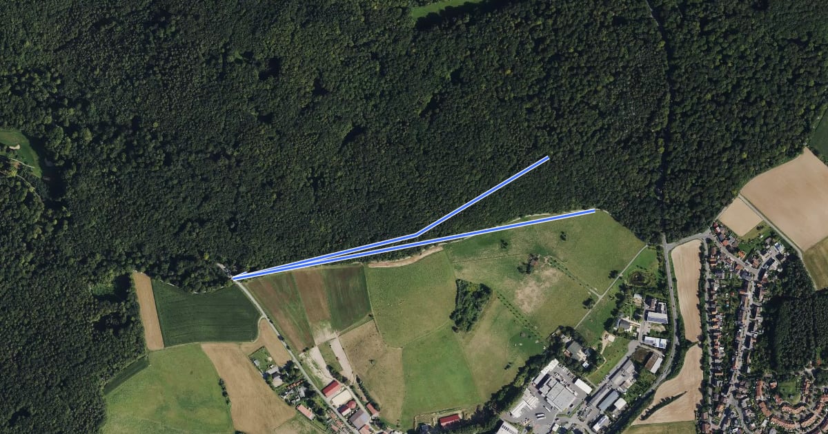 Маршрут Rundwanderweg Ober-Ramstadt Am Kuhfalltor 1: Sesenberg-Weg на спутниковом снимке