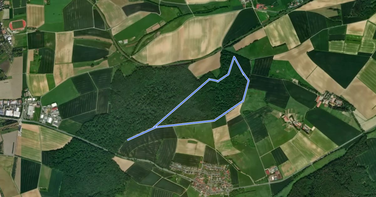 Маршрут Rundwanderweg Ober-Ramstadt Dörnbach 3: Georg Jöckel Weg на спутниковом снимке