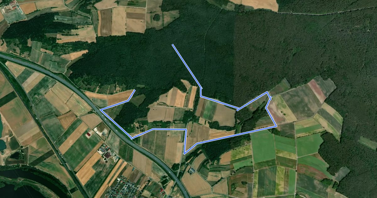 Маршрут Rundwanderweg Oberhaid grün на спутниковом снимке