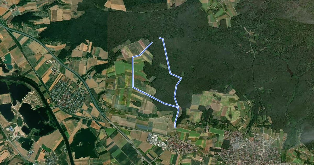 Маршрут Rundwanderweg Oberhaid ocker на спутниковом снимке