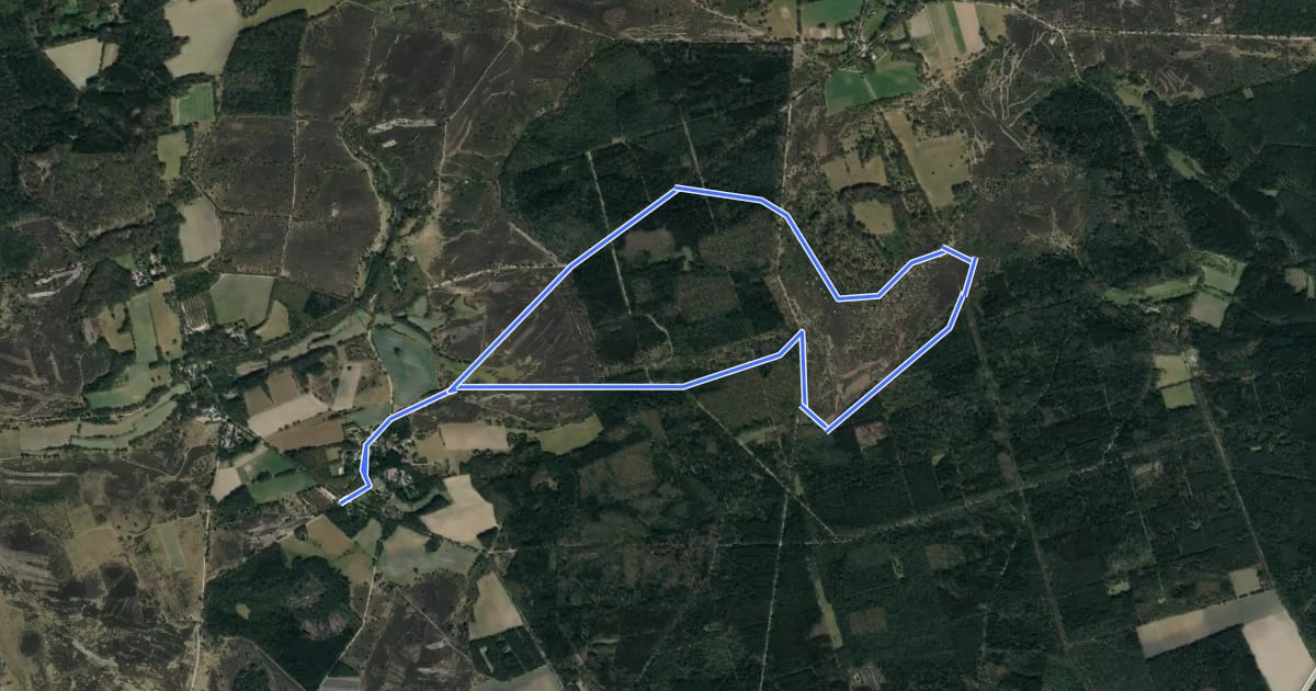 Маршрут Rundwanderweg Oberhaverbeck O2 на спутниковом снимке
