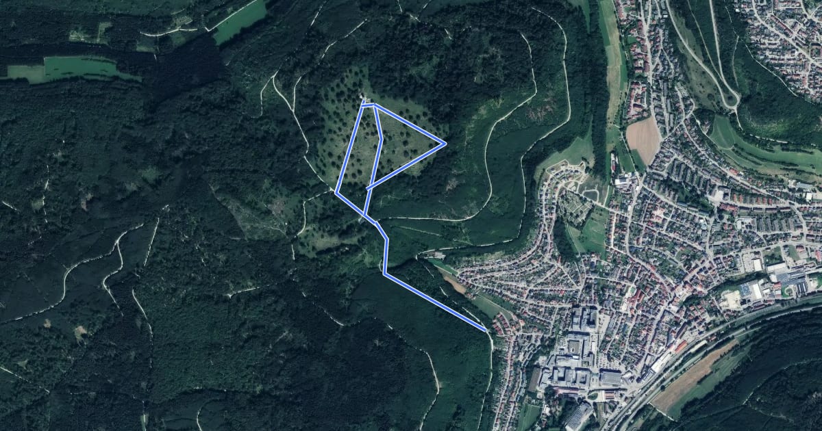 Маршрут Rundwanderweg Oberkochen Nr. 1 на спутниковом снимке