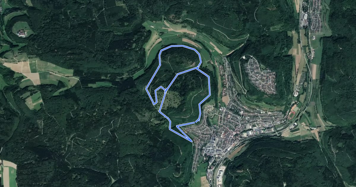 Маршрут Rundwanderweg Oberkochen Nr. 2 на спутниковом снимке