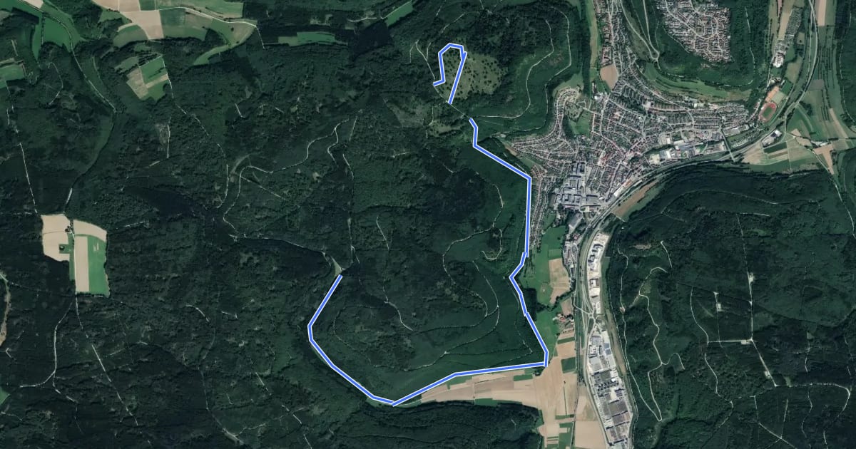 Маршрут Rundwanderweg Oberkochen Nr. 3 на спутниковом снимке