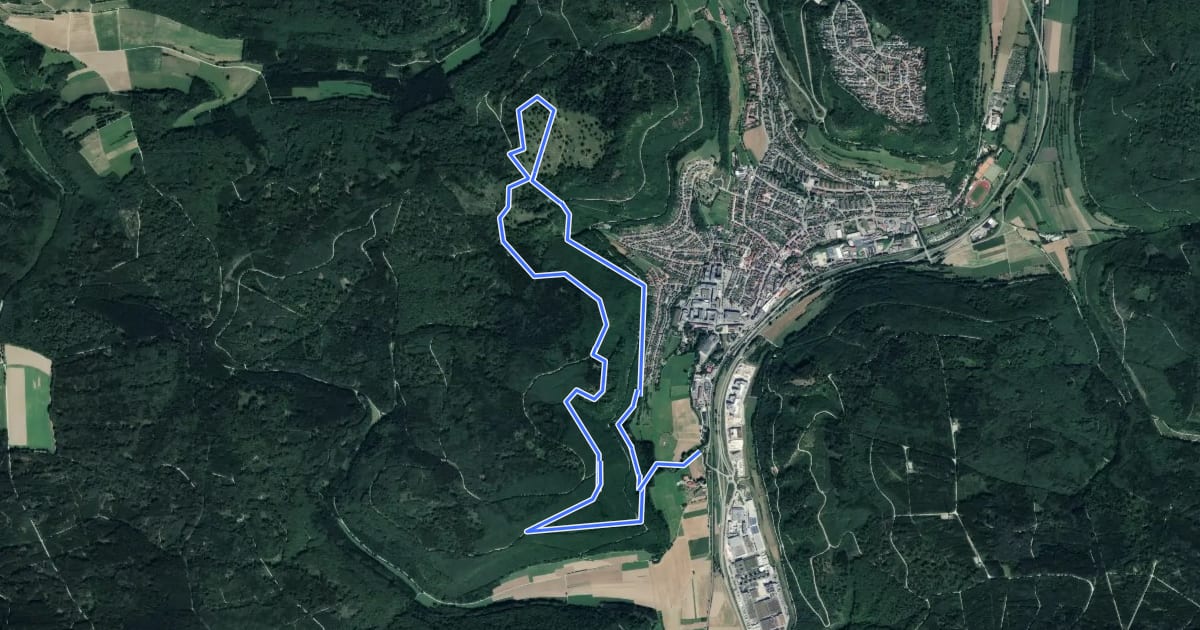 Маршрут Rundwanderweg Oberkochen Nr. 4 на спутниковом снимке