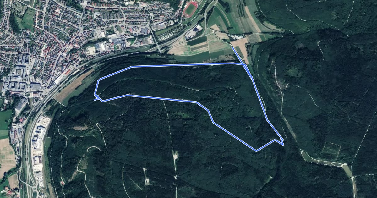 Маршрут Rundwanderweg Oberkochen Nr. 5 на спутниковом снимке